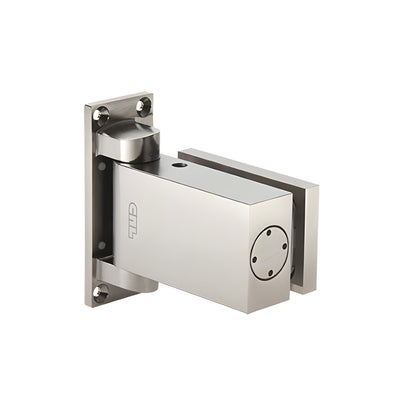 CRL Brushed Satin Nickel Vernon Oil Dynamic 8060 'All-Glass' Commercial Door Hinge - Hold Open
