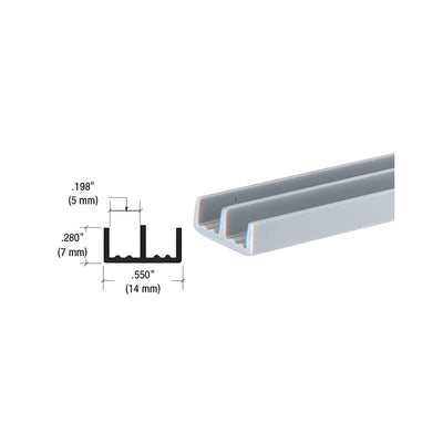 CRL Gray Plastic Lower Track for 1/8" Sliding Panels