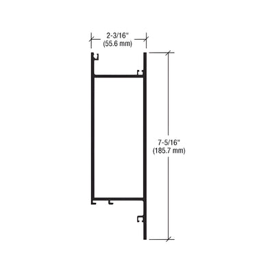 CRL-U.S. Aluminum 7-5/16" Door Mid-Rail for 1-5/16" Glass - 21'0, Dark Bronze/Black Anodized Class 1