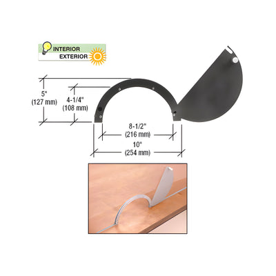 CRL Duranodic Bronze Anodized Semicircular Design Ticket Window with 8-1/2" x 4-1/4" Opening