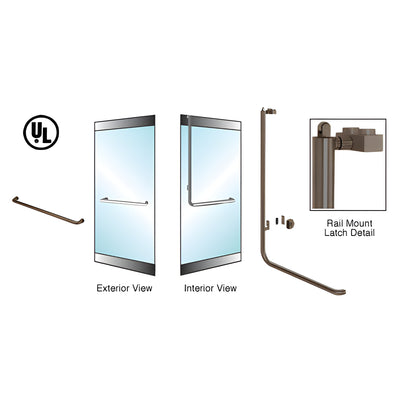 CRL-Blumcraft® Oil Rubbed Bronze Left Hand Reverse Rail Mount Keyed Access "A" Exterior, Top Securing Panic Handle for 3/4" Glass