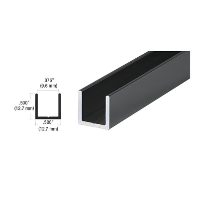 CRL Gloss Black 3/8" Single Aluminum U-Channel