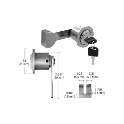 CRL Brushed Stainless UV Lock for Single Inset or Overlay Glass Doors