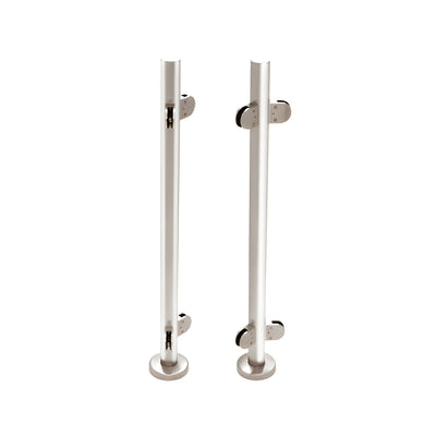 CRL Polished Stainless Steel Schedule 40 Custom Post Rail for Use with Glass Infill Panels