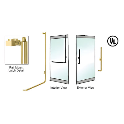 CRL-Blumcraft® Satin Brass Right Hand Reverse Rail Mount Keyed Access 'H' Exterior, Top Securing Panic Handle