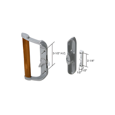 CRL Aluminum/Wood Hook-Style Surface Mount Handle 3-1/2" Screw Holes - Non-Keyed