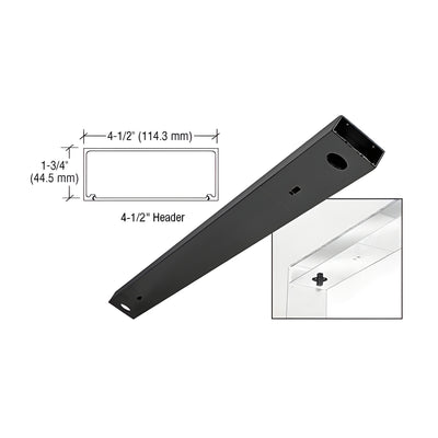 CRL Black Powder Coated 4-1/2" x 72" Double Door Header