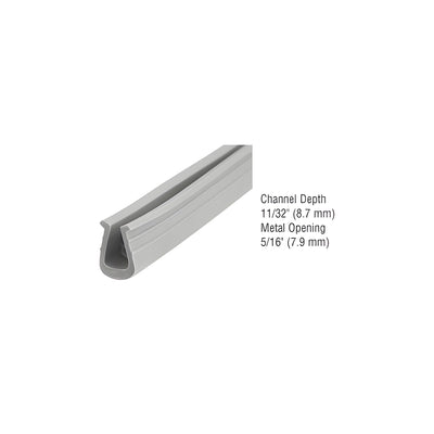 CRL Gray Glazing Vinyl 11/32" Channel Depth 5/16" Metal Opening - 100' Roll