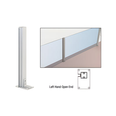 CRL Satin Anodized 36" Left Hand Open End Standard Partition Post
