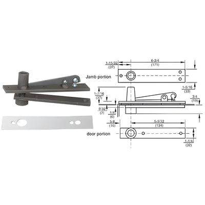 Rixson® Center-Hung Top Pivot with Polished Chrome Cover Plate