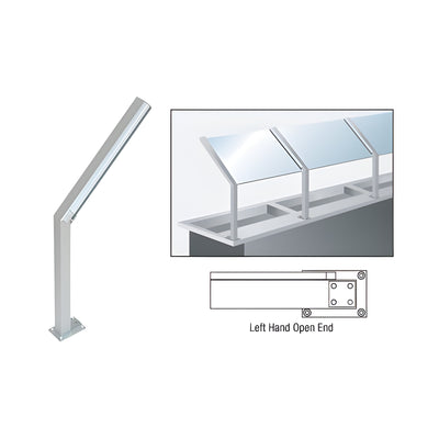 CRL Satin Anodized D999 Series 23" Left Hand Open End Sneeze Guard Post