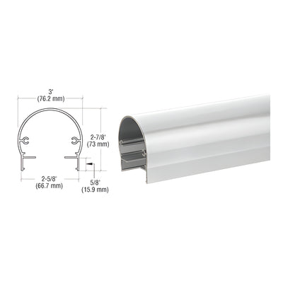 CRL Silver Metallic 300 Series 241" Top Rail