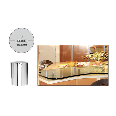 CRL 316 Polished Stainless 1" Diameter by 1-1/2" Standoff Base