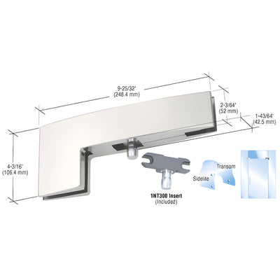 CRL Brushed Stainless Sidelite Mounted Transom Curved Patch