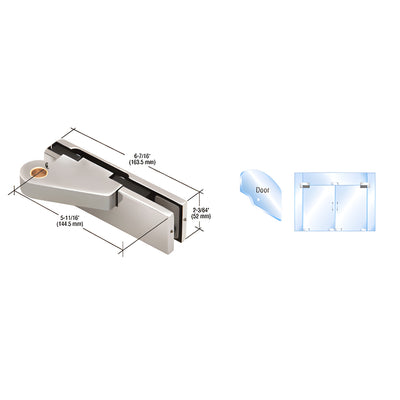 CRL Brushed Stainless Right Offset Top Door Patch Fitting