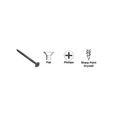 CRL 6 x 1-1/4" Flat Head Phillips Sharp Point Drywall Screws