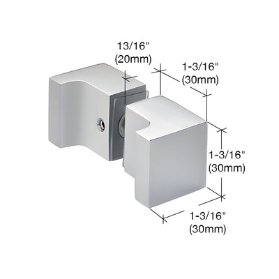 CRL Brushed Nickel Back-to-Back Square Finger Pull Knob