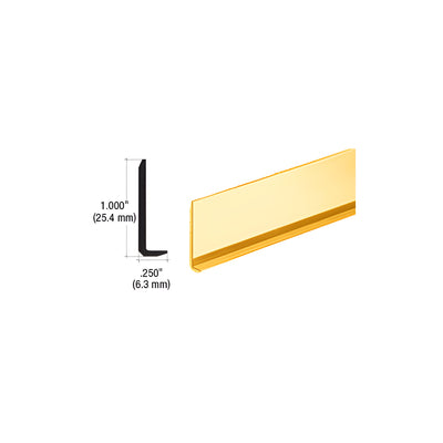 CRL Brite Gold Anodized Aluminum 1/4" L-Bar Extrusion