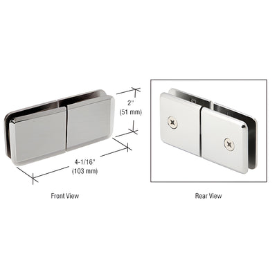 CRL Brushed Nickel Square Beveled 180º Glass-to-Glass Movable Transom Clamp