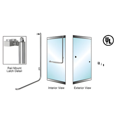 CRL-Blumcraft® Brushed Stainless Right Hand Reverse Low Profile Mount Keyed Access "Z" Exterior, Top Securing Panic Handle