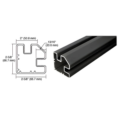 CRL Matte Black 60" Long 2" x 2-5/8" Square 90 Degree Post