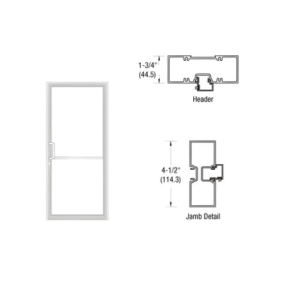 CRL-U.S. Aluminum White KYNAR® Paint Custom Sized Series 450 Tubular Butt Hinge Up and Over Frame Complete (1F)
