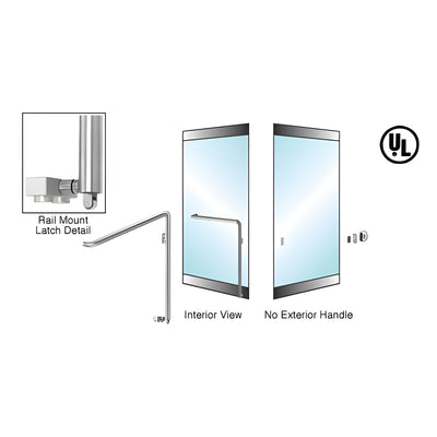 CRL-Blumcraft® Polished Stainless Right Hand Reverse Rail Mount Keyed Access "Z" Exterior Bottom Securing Panic Handle