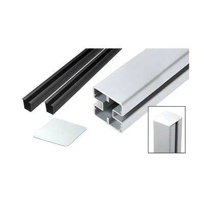 CRL Metallic Silver Heavy-Duty Windscreen Post Kit - 60"