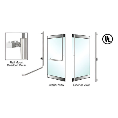 CRL-Blumcraft® Brushed Stainless Right Hand Reverse Rail Mount Cylinder/Thumbturn 'F' Top Securing Deadbolt Exterior Handle