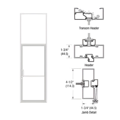 CRL-U.S. Aluminum White KYNAR® Paint Custom Sized Series 450 Tubular Gear Hinge Transom Frame Complete (1FT)