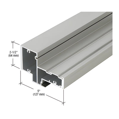 CRL-U.S. Aluminum Clear Anodized Class 1 Transom Door Header for 9/16" Glass and Surface Closer - 24'-2"