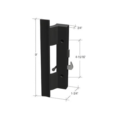 CRL Black Plastic Hook - Style Surface Mount Handle 4-15/16" Screw Holes
