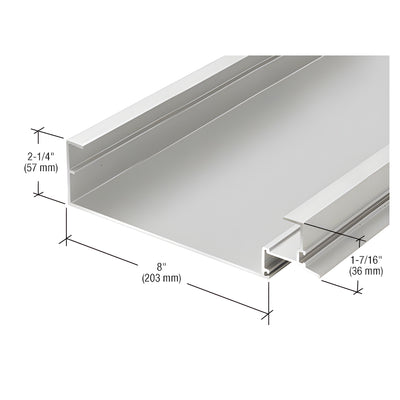 CRL-U.S. Aluminum 8" Open Back Head Mullion for 1" Glass, Clear Anodized Class 1 - 24'-2"