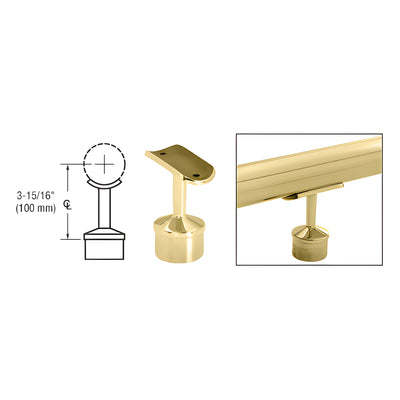 CRL Polished Brass Straight Saddle for 2" Tubing