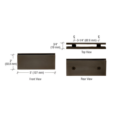 CRL Oil Rubbed Bronze Square 180 Degree Glass-to-Glass Clamp