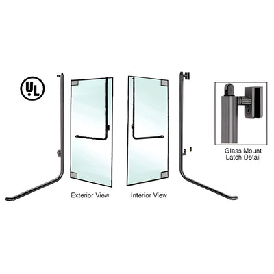 CRL-Blumcraft® Oil Rubbed Bronze Left Hand Reverse Glass Mount Keyed Access "D" Exterior, Top Securing Panic Handle