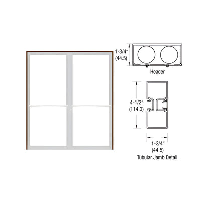 CRL-U.S. Aluminum Custom Sized Bronze Black Anodized Series 450 Tubular Center Hung Up and Over Frame Complete (2F)