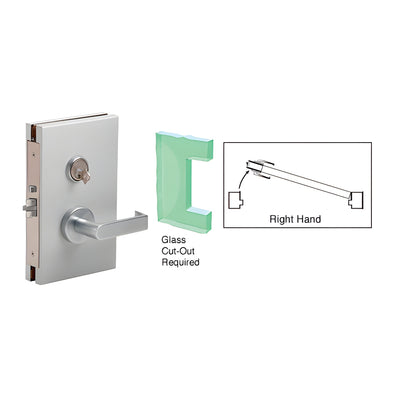 CRL Satin Anodized 6" x 10" RH Center Lock With Deadlatch in Storeroom Function