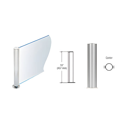 CRL Brushed Stainless 18" Round PP08 Elegant Series Counter/Partition Center Post