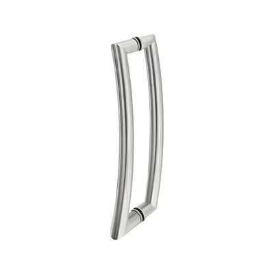 CRL Brushed Stainless Glass Mounted Curved Tubular Back-to-Back Pull Handle - 24" (610 mm)
