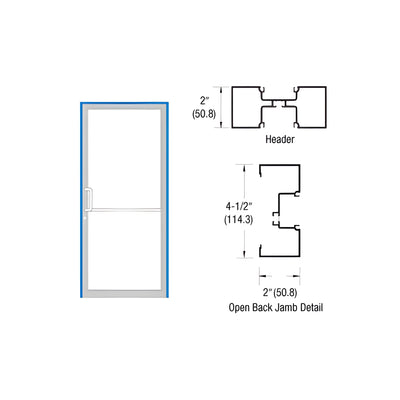 CRL-U.S. Aluminum Custom KYNAR® Paint and Custom Size IT451 Open Back Butt Hinge Up and Over Frame Complete (1F)