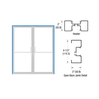 CRL-U.S. Aluminum Custom KYNAR® Paint Custom Size Series IT451 Open Back Offset Pivot Up and Over Frame Complete (2F)