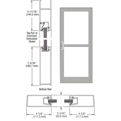 CRL-U.S. IG500 StormFront Aluminum Entrance, Panic Concealed Closer