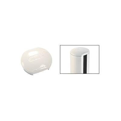 CRL Sky White Aluminum Windscreen System Round Post Cap for 180 Degree Center or End Posts