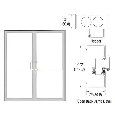 CRL-U.S. Aluminum Up-and-Over Pair Door Frame Clear Anodized Class 1