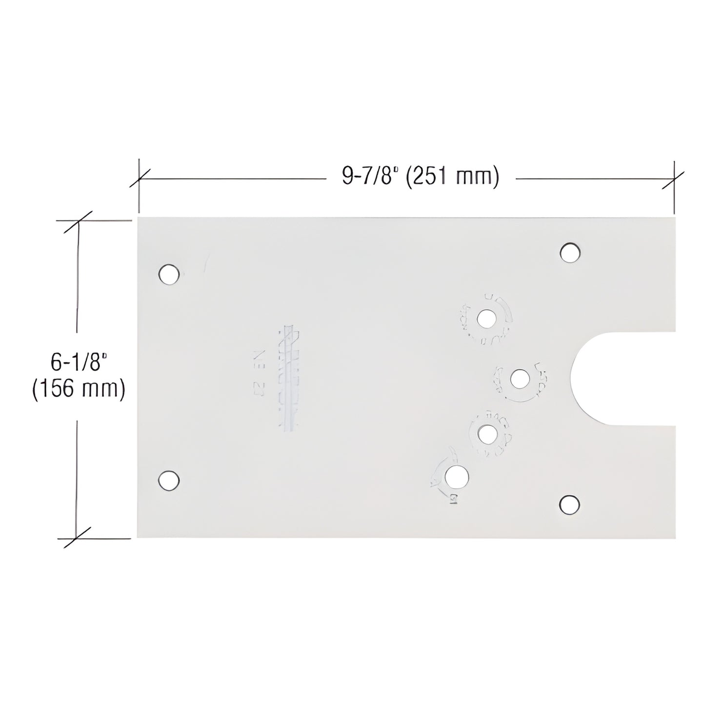 Rixson® Satin Chrome 27 Series Left Hand Offset-Hung Floor Mounted Door Closer Cover Plate