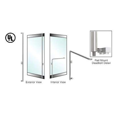 CRL-Blumcraft® Brushed Stainless Left Hand Reverse Rail Mount Keyed Access 'F' Exterior Bottom Securing Deadbolt Handle