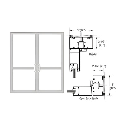 CRL-U.S. Aluminum IG500 Series Clear Anodized Class 1 Custom Transom Door Frame for Geared Hinge, CVR Strike, and Surface Closer