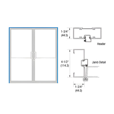 CRL-U.S. Aluminum Custom Sized and Custom KYNAR® Paint Series 450 Open Back Gear Hinge Up and Over Frame Complete (2F)