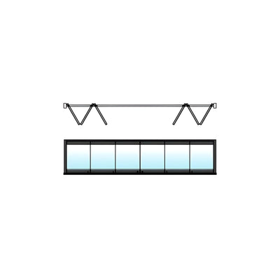 CRL Black Powder Coat 6-Panel Bipart Overhead Track Full Bi-Fold Door Configuration